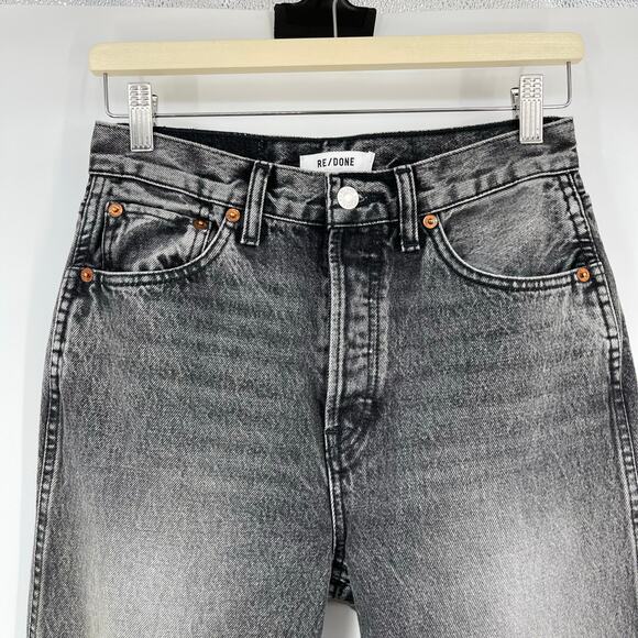 RE/DONE | NWT 90s High Rise Loose Jeans Smoke Black Wash Straight Leg 25 - Picture 7 of 16